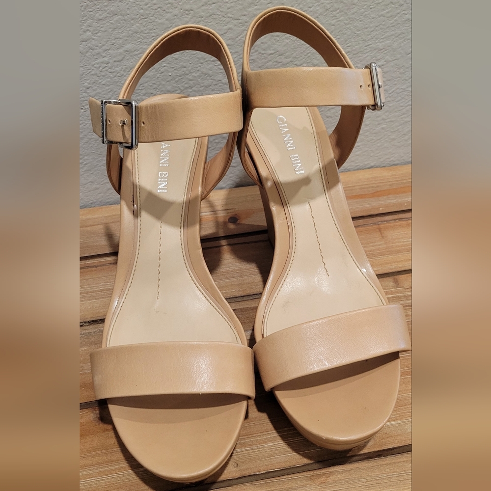Gianni Bini Telmma Leather Family Matching Platform Wedges US sz 8